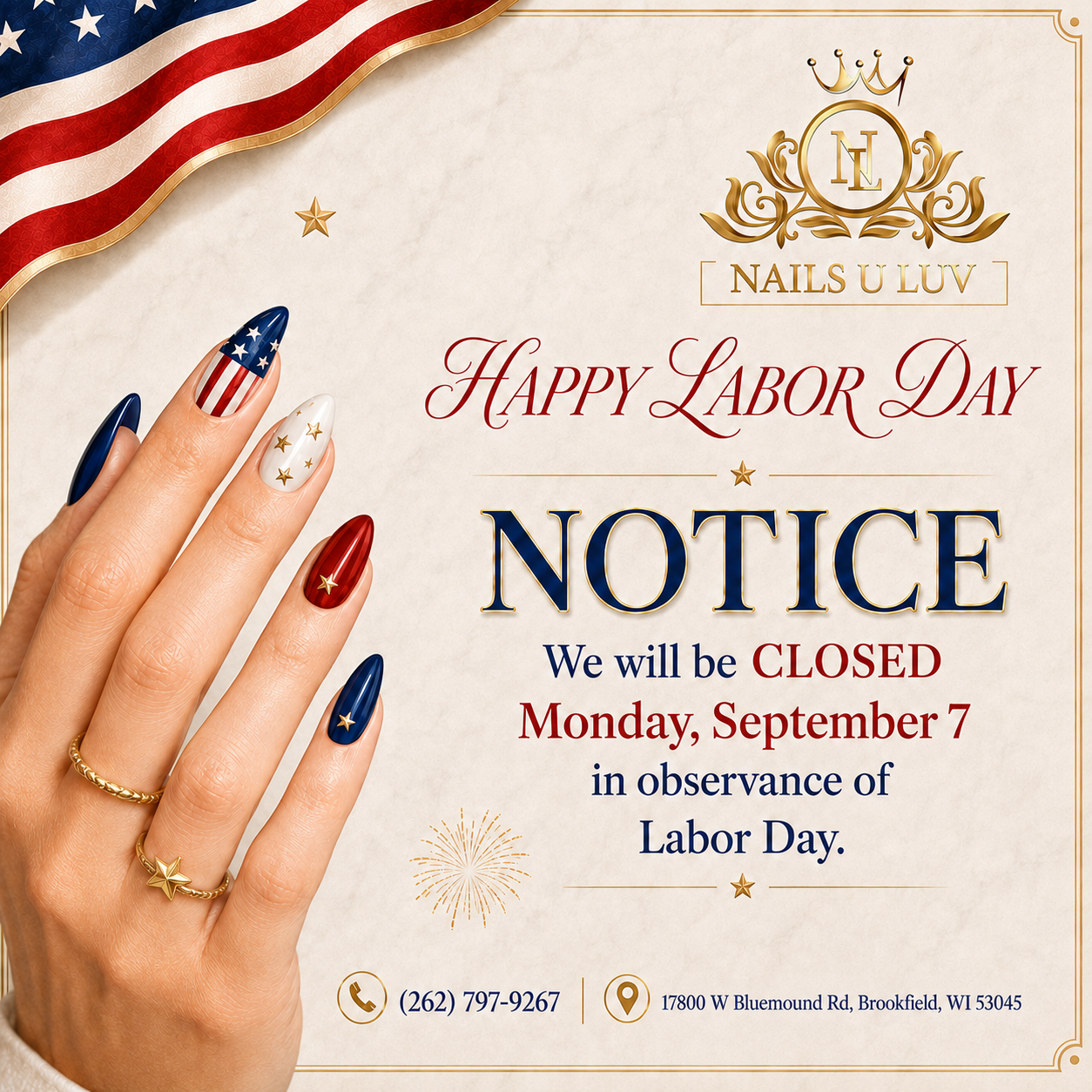 Labor Day closure notice